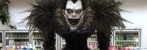 Ryuk from Death Note standing in a grocery store